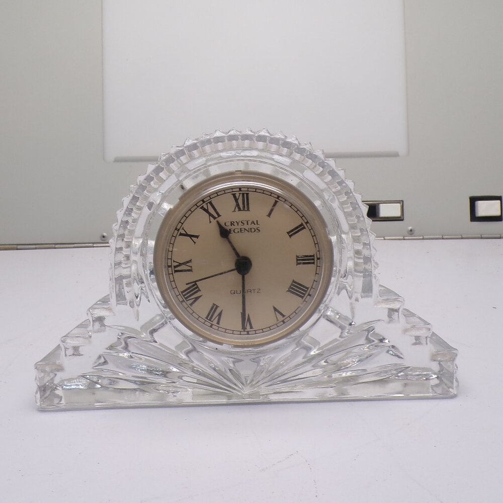 Crystal Legends by Godinger Quartz Clock 24% Lead Crystal - Untested